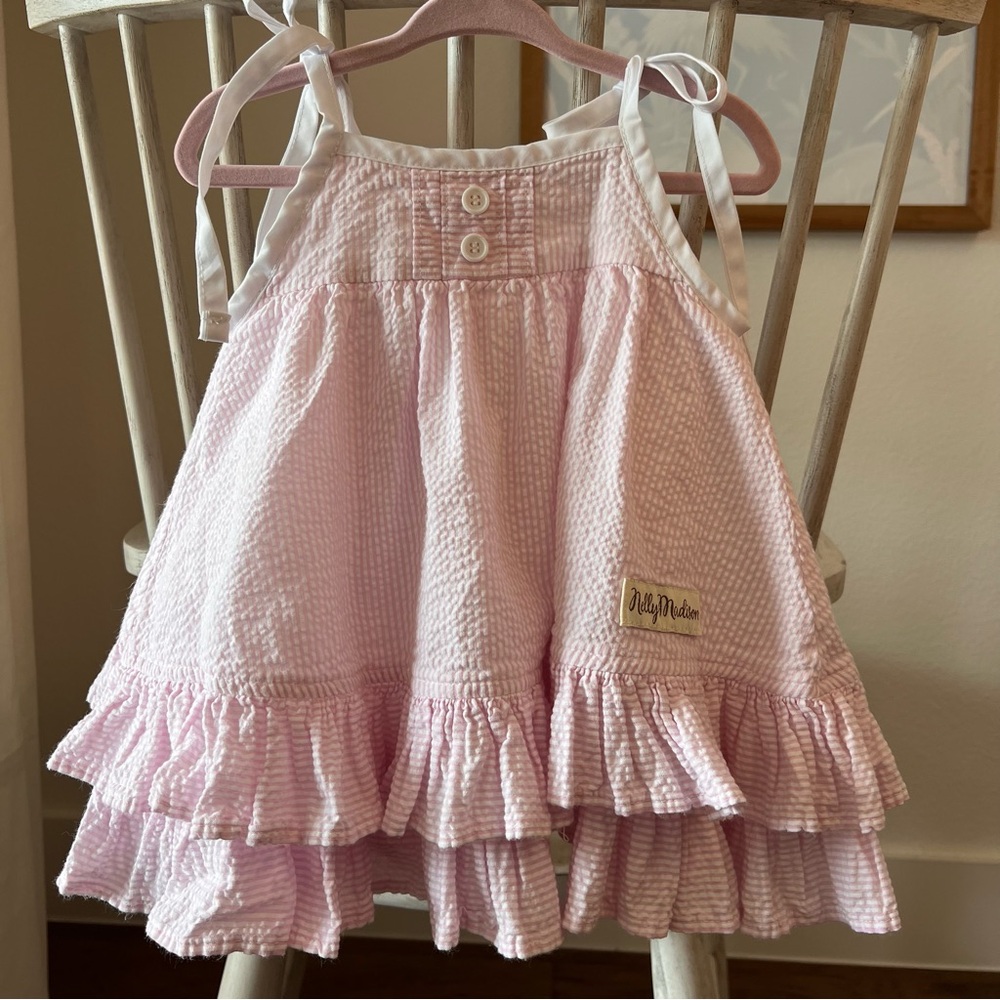 Nelly Madison Pink Seersucker Hannah dress, 18 months